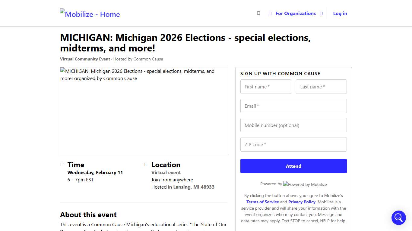 MICHIGAN: Michigan 2026 Elections - special elections, midterms, and more! · Mobilize