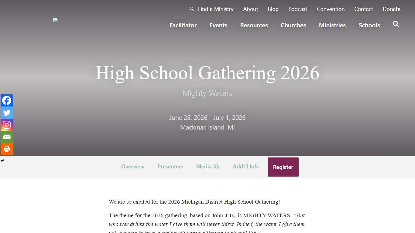High School Gathering 2026 - Michigan District, LCMS