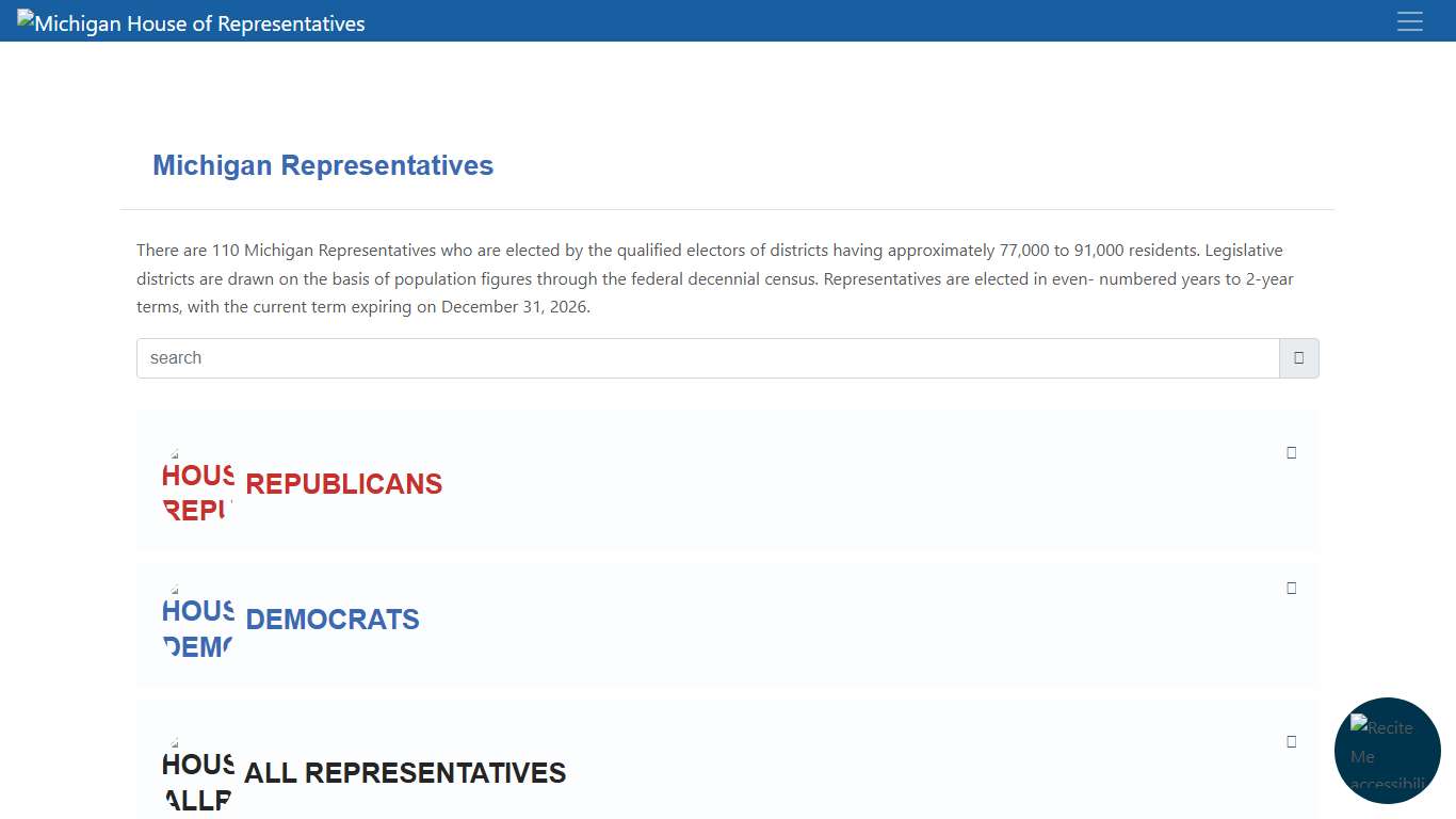 Michigan House - Michigan Representatives