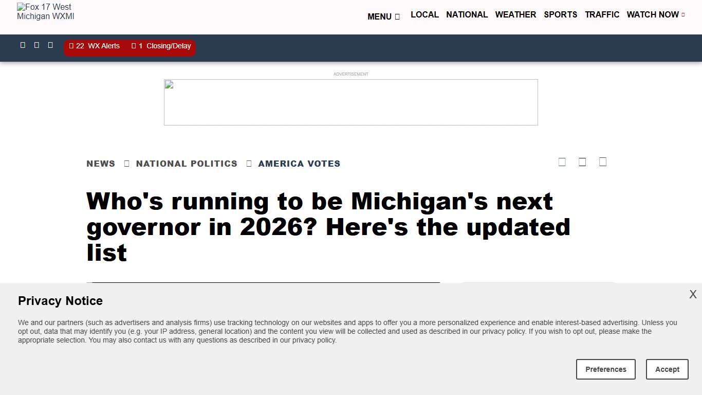 Who's running to be Michigan's next governor in 2026? Here's the updated list